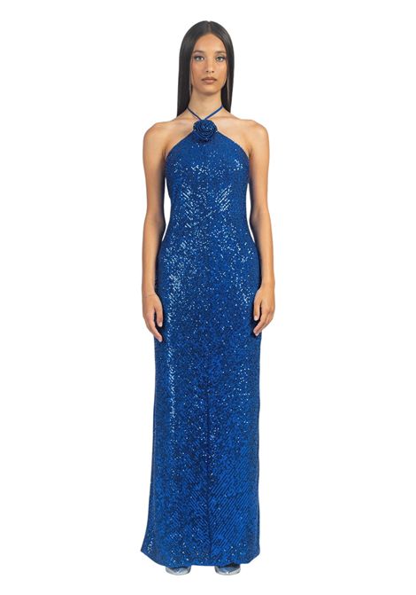 Abito in pailettes con rosa sul davanti VALENTINA RIO | Abito | V175401